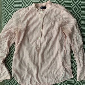 Gap pink and white striped shirt